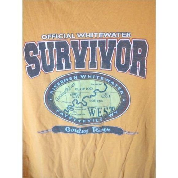 White Water Survivor Tee Yellow Men's Size XL - Picture 3 of 5